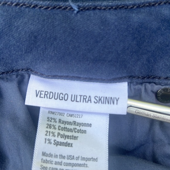 Paige Verdugo Ultra Skinny navy coated lux stretch shiny dark blue jeans sz 27 - Picture 8 of 11